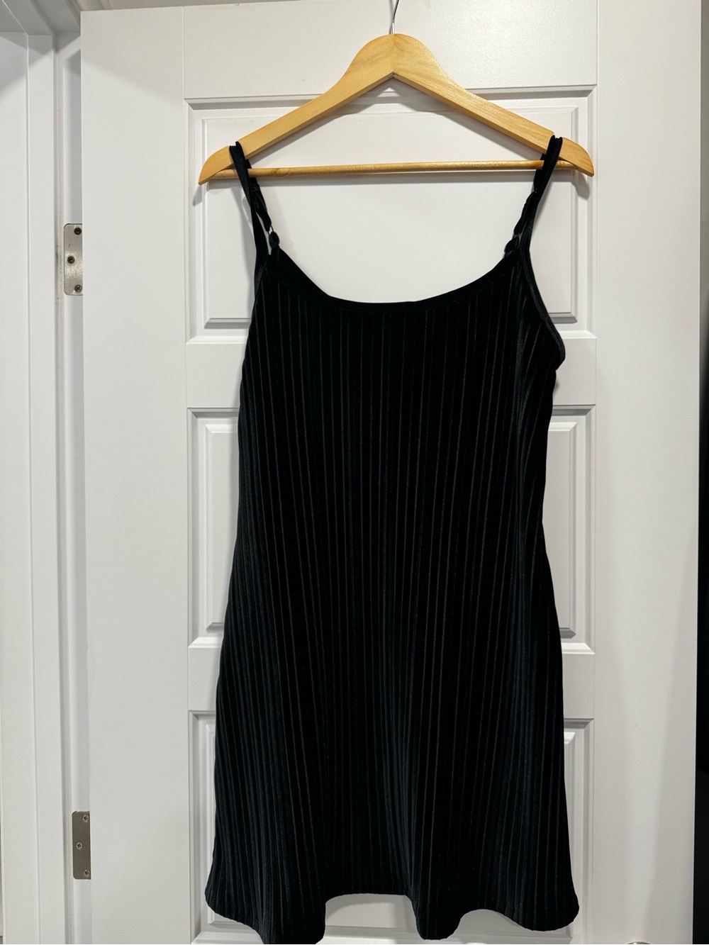 American Eagle Outfitters Black Pinstripe Mini Slip Dress